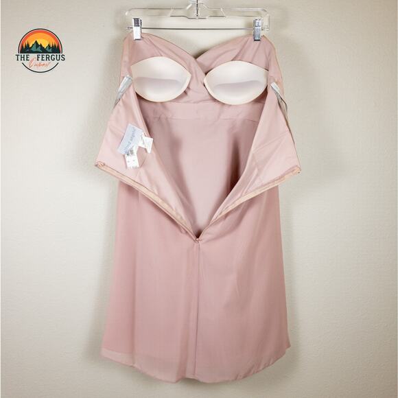 CHIFFON ALFRED ANGELO LOVES FIRST BLUSH Halter Neckline Sweetheart Dress Size 14 - Picture 4 of 16